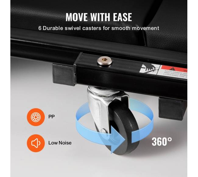 40 colių sulankstomas mechaniko kėdė su 204 kg talpa4