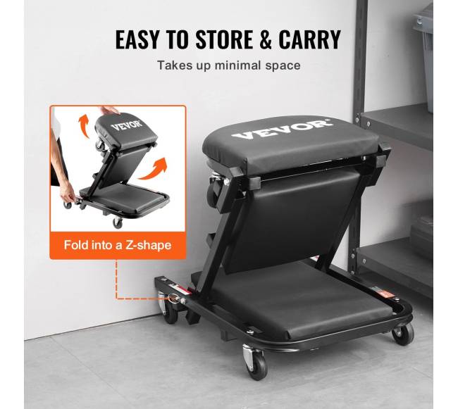 40 colių sulankstomas mechaniko kėdė su 204 kg talpa5