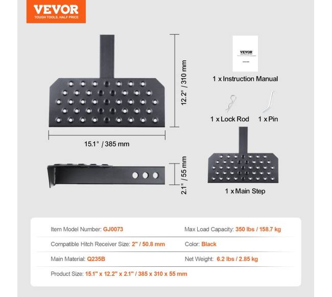 Automobilinis žingsnis su 2" montavimu6