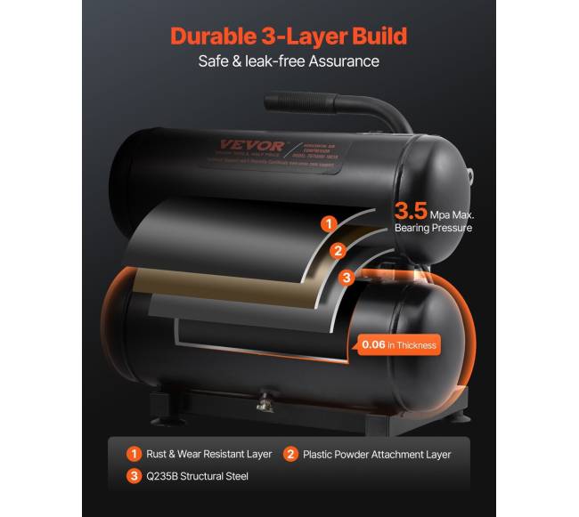 Nešiojamas bealyvas oro kompresorius 18L 90 PSI4