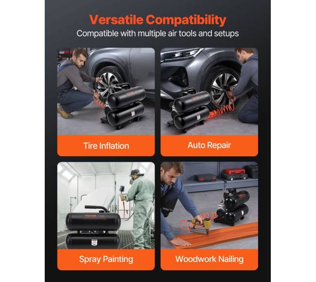 Nešiojamas bealyvas oro kompresorius 18L 90 PSI5