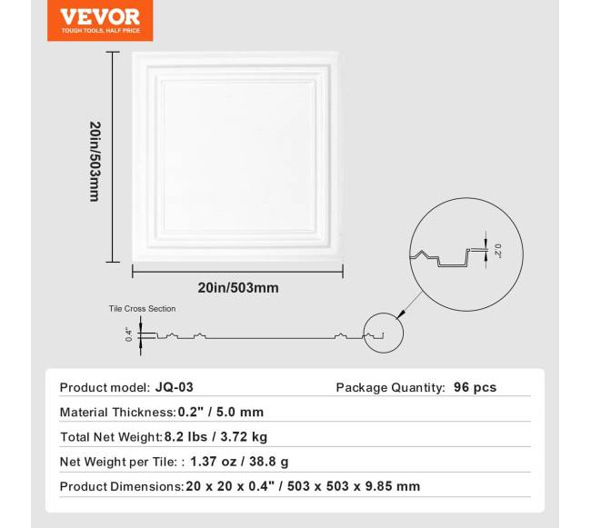 Lubų plokštės 96 vnt. 50 x 50 cm polistirolas6