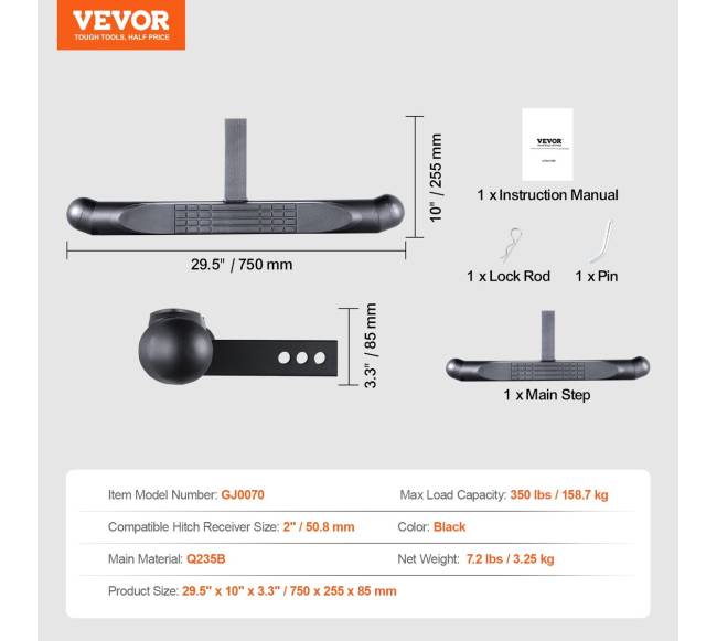 Universali priekabų kablio pakopa iš plieno6