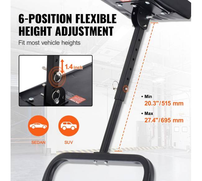 Reguliuojamas automobilių remonto gultas su ratukais2