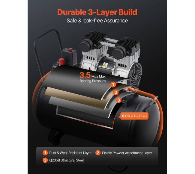 Nešiojamas bekvėpavimo kompresorius 15 galonų4