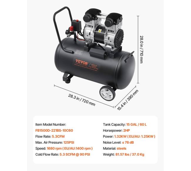 Nešiojamas bekvėpavimo kompresorius 15 galonų6