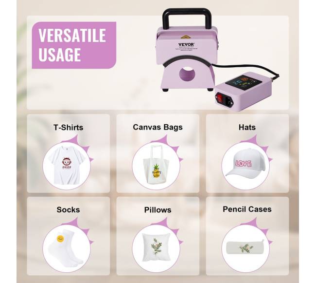 Mini kepuraičių spaustuvas 5.9x3.15 colio plokštė (violetinė)5