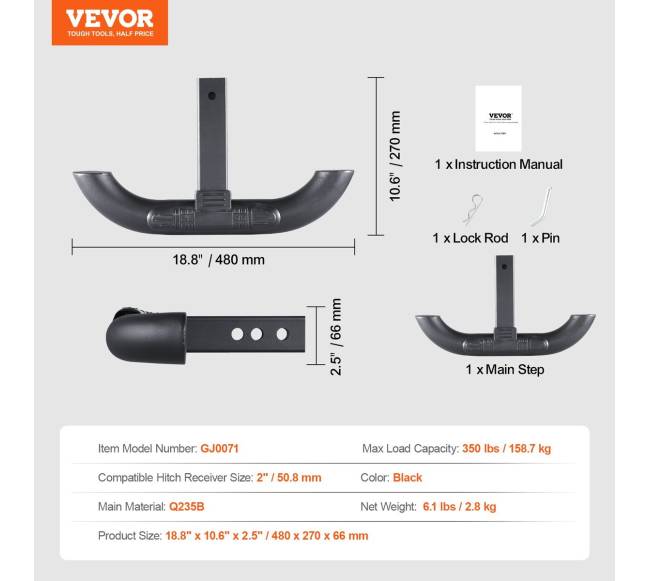 Kabės žingsnis 2" imtuvui priekabai6