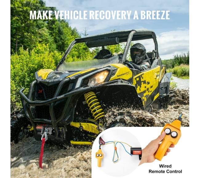 Elektrinė gervė ATV UTV 907 kg su plieniniu kabeliu4