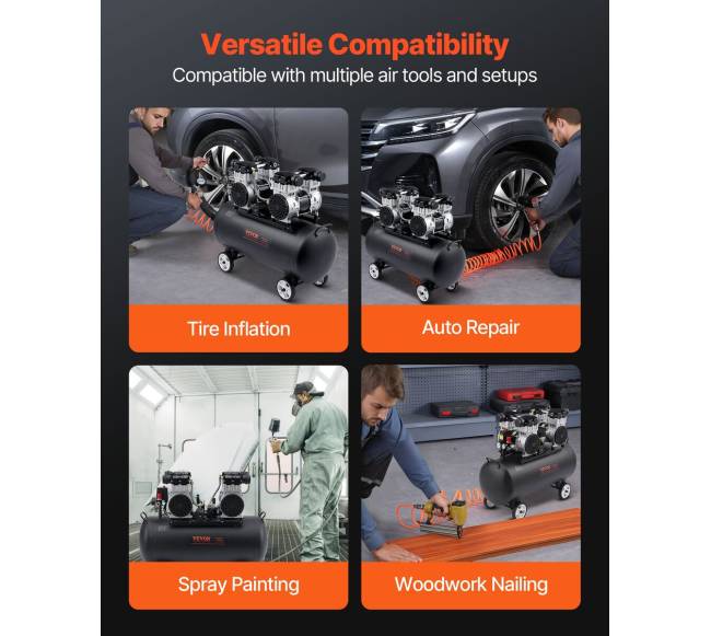 Kompaktiškas nealyvuotas oro kompresorius 20 gal 90 PSI5