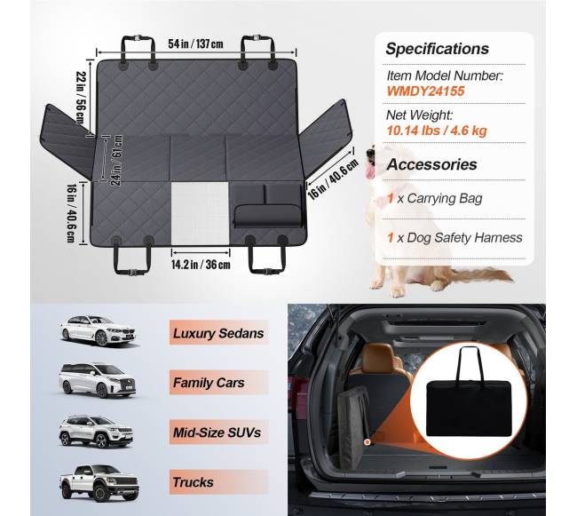 Vandeniui atspari šunų automobilio sėdynės uždanga6