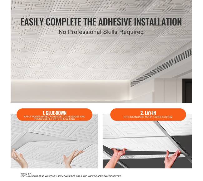 Lubų plokštės 24 x 24 cm PVC, 12 vnt.4