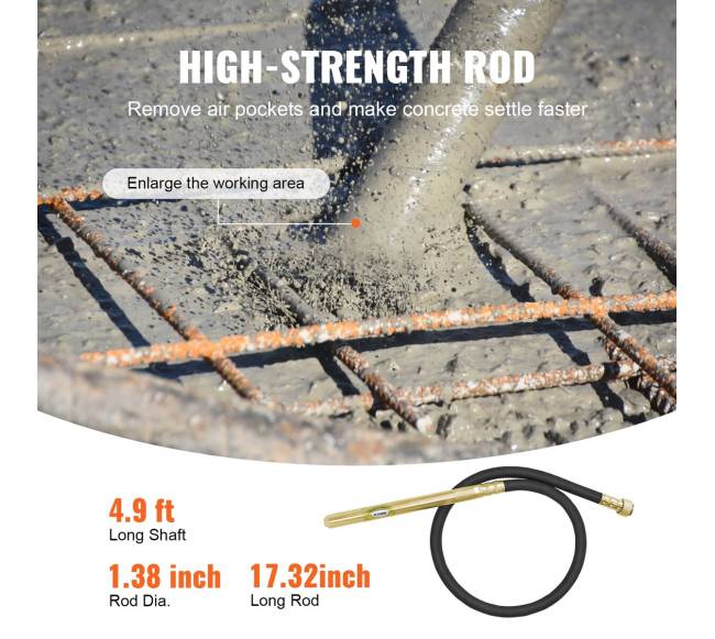 Rankinis elektrinis betono vibratorius 800W 1.5M2