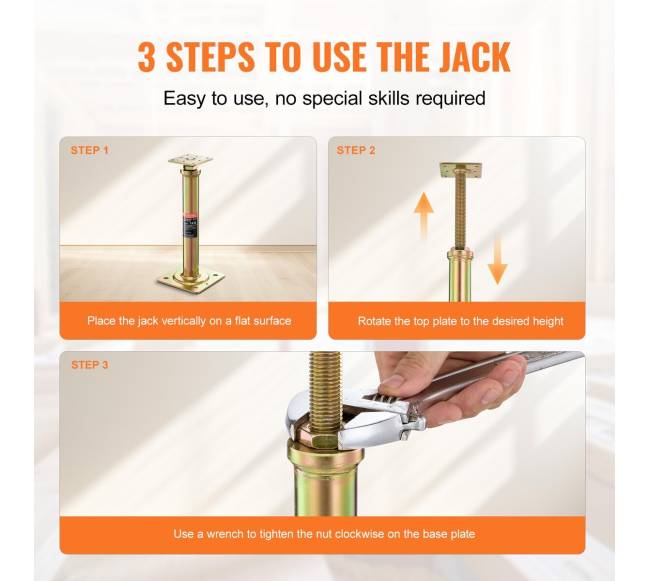 4 dalių reguliuojama grindų atrama 29,5-40,6 cm aukščio4