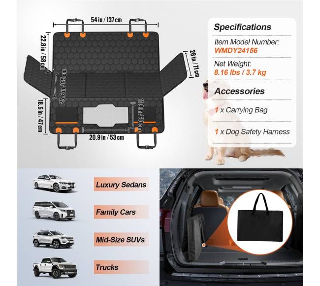 Vandeniui atspari šunų automobilio sėdynės uždanga6