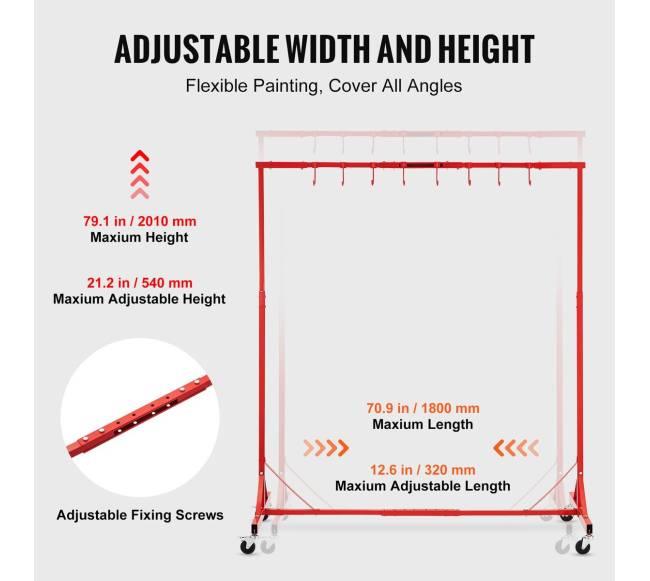 Reguliuojamas dažymo stovas su 8 kabliukais2
