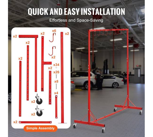Reguliuojamas dažymo stovas su 8 kabliukais5