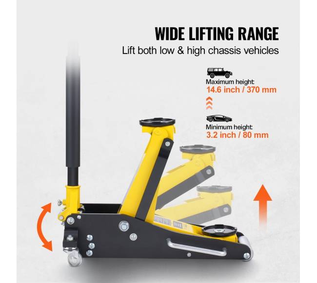 Žemo profilio grindų domkratas su 2 tonų kelimo galia2