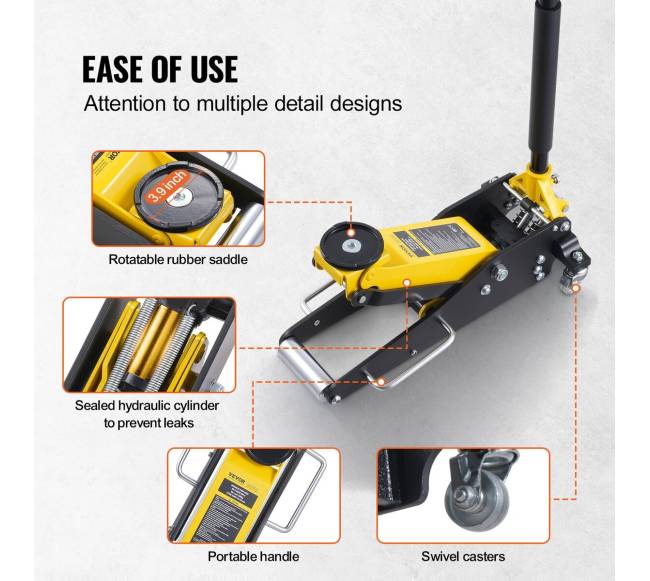Žemo profilio grindų domkratas su 2 tonų kelimo galia5