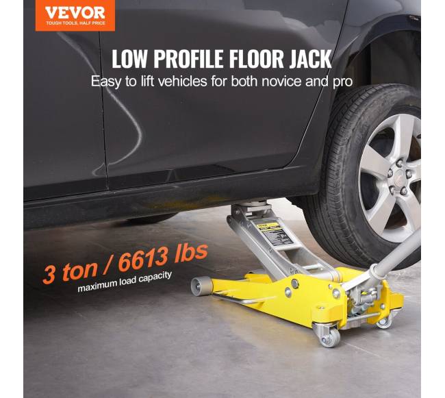 Žema profilinė grindų domkratė 3 tonų su greito veikimo sistema1