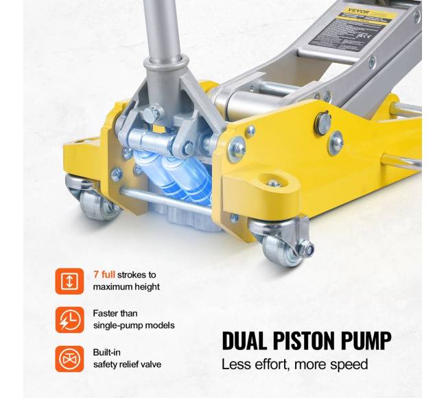 Žema profilinė grindų domkratė 3 tonų su greito veikimo sistema3