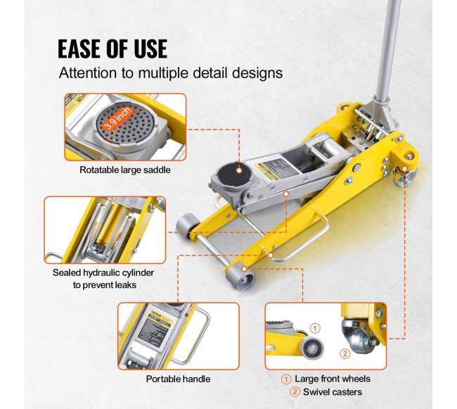 Žema profilinė grindų domkratė 3 tonų su greito veikimo sistema5