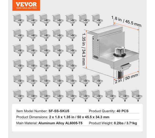 Saulės kolektoriaus Z tvirtinimo laikikliai 35-50mm6