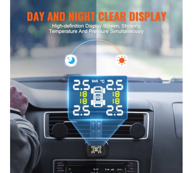 RV padangų slėgio stebėjimo sistema su 4 davikliais5