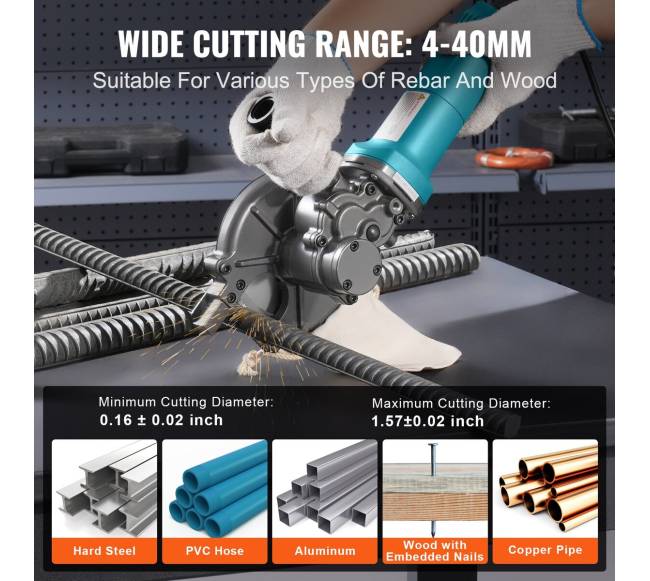 1100W elektrinis armatūros pjaustytuvas 4-40 mm3
