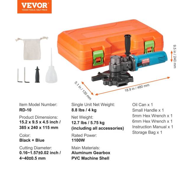 1100W elektrinis armatūros pjaustytuvas 4-40 mm6