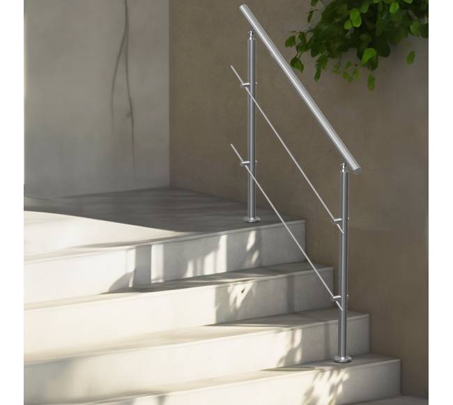 Turėklai Lauko Laiptams su 2 Skersiniais7