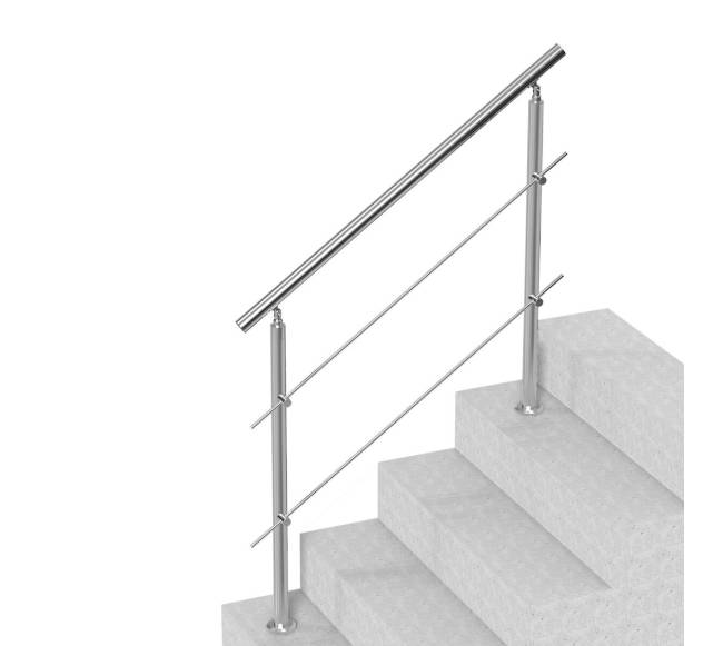 Turėklai Lauko Laiptams su 2 Skersiniais9