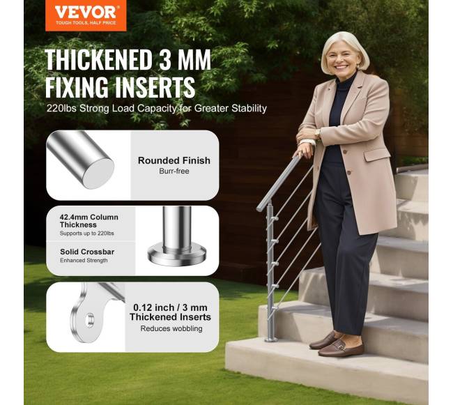 59 cm laiptų turėklai su 5 skersiniais1