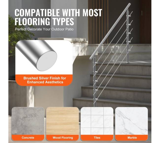 59 cm laiptų turėklai su 5 skersiniais4