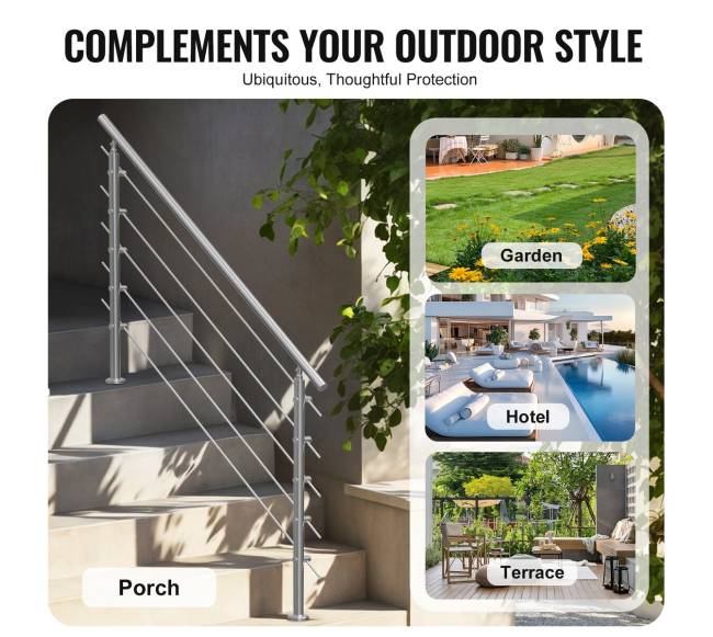 59 cm laiptų turėklai su 5 skersiniais5