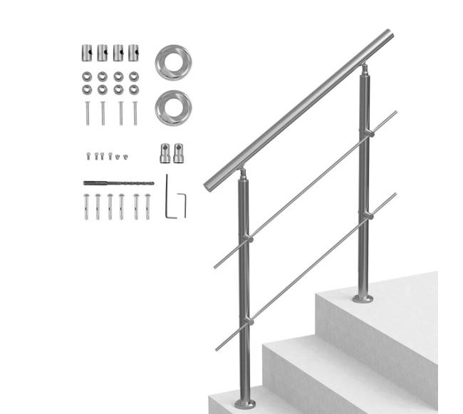 lauko laiptų turėklai su skersiniais0