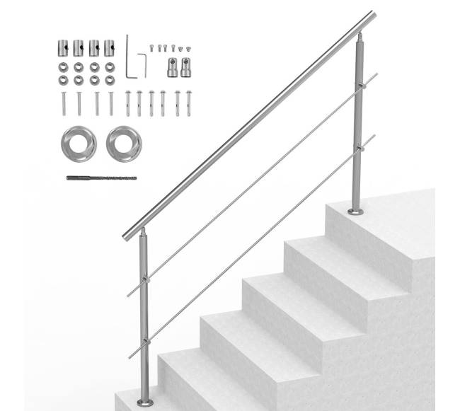 180 cm turėklai lauko laiptams su dviem skersiniais0