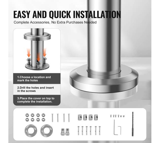 180 cm turėklai lauko laiptams su dviem skersiniais3