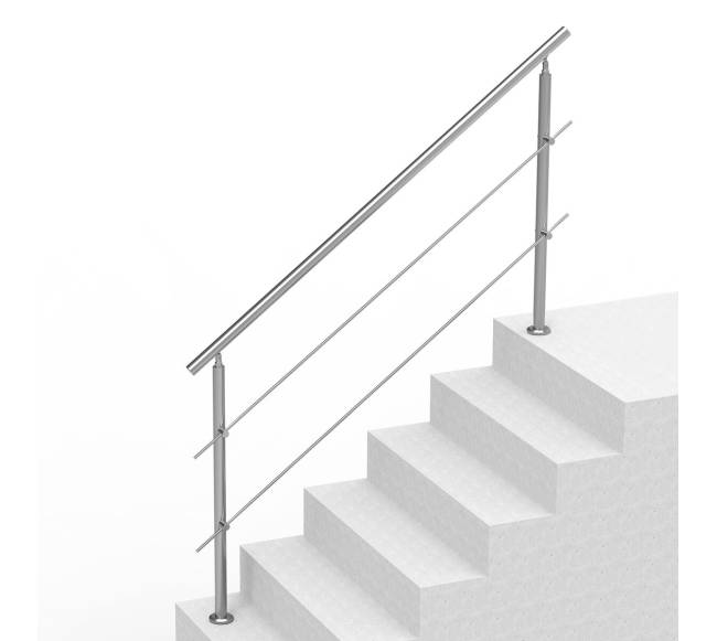 180 cm turėklai lauko laiptams su dviem skersiniais9