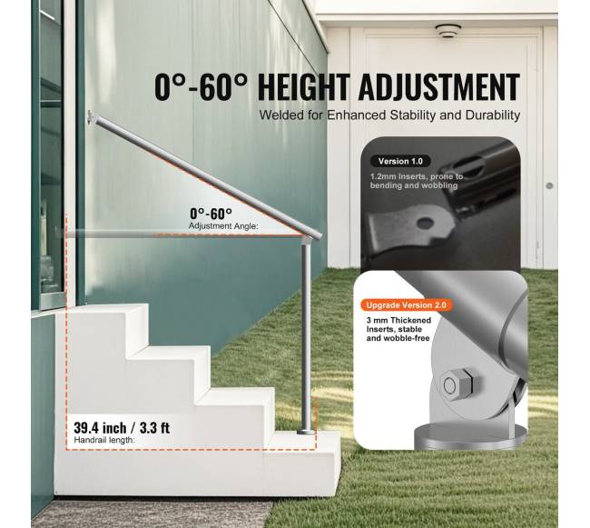 Lauko turėklai 100 cm iš nerūdijančio plieno2