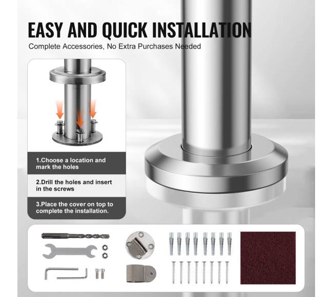 Lauko turėklai 100 cm iš nerūdijančio plieno3