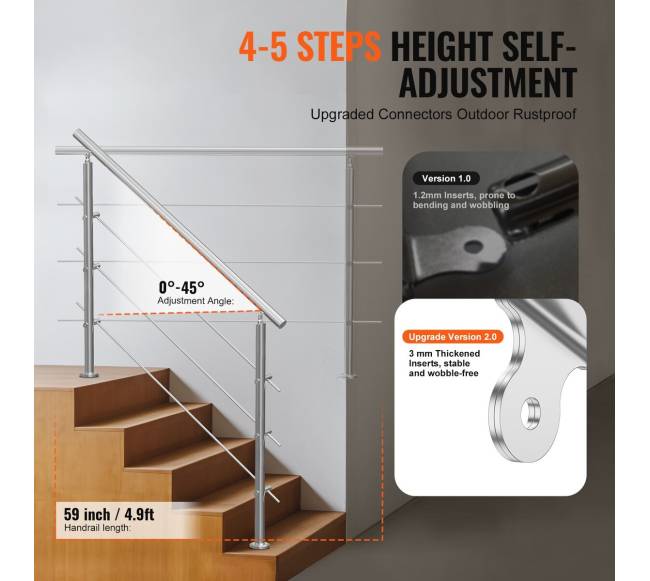 59 cm lauko turėklai su 3 skersiniais2