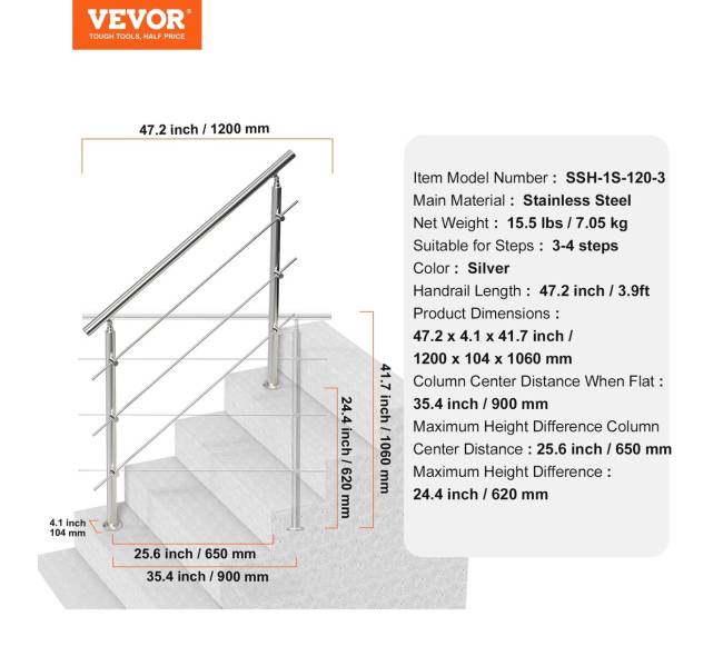Lauko turėklai su 3 skersiniais6