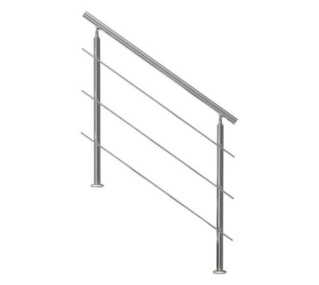 Lauko turėklai su 3 skersiniais10