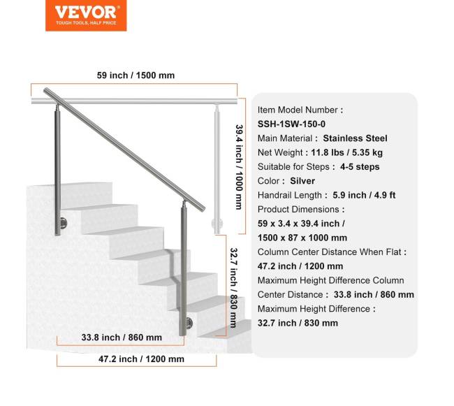 60 cm turėklai lauko laiptams6
