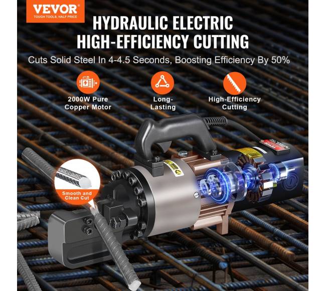 2000W elektrinis hidraulinis armatūros pjaustytuvas iki 28 mm1