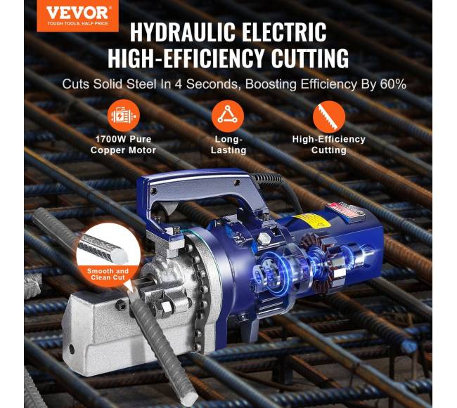 1700W elektrinis hidraulinis armatūros pjaustytuvas iki 25 mm1