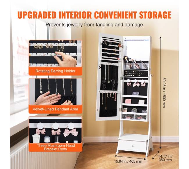 Pastatoma veidrodinė juvelyrikos spinta su talpa3