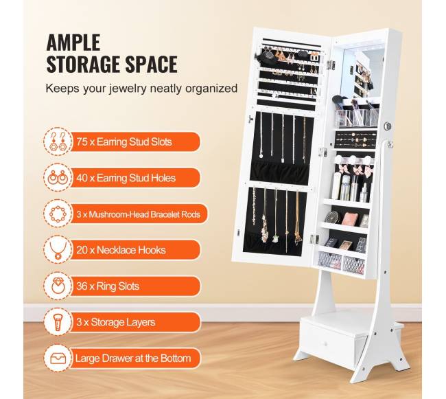 Pastatoma veidrodinė juvelyrikos spinta su talpa4