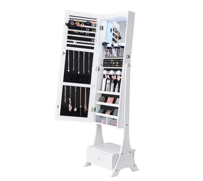 Pastatoma veidrodinė juvelyrikos spinta su talpa10